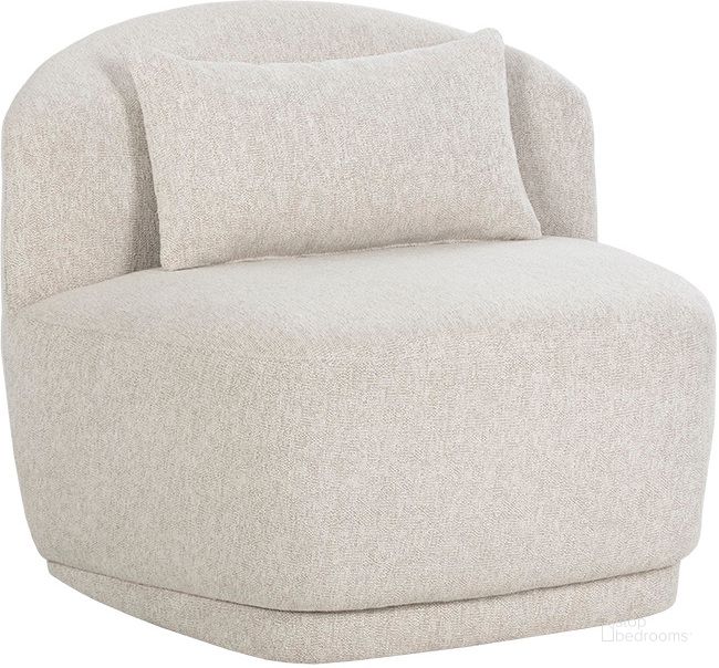 The appearance of Soraya Swivel Armless Chair In Dove Cream designed by Sunpan in the modern / contemporary interior design. This cream piece of furniture  was selected by 1StopBedrooms from Soraya Collection to add a touch of cosiness and style into your home. Sku: 107454. Material: Fabric. Product Type: Arm Chair. Image1