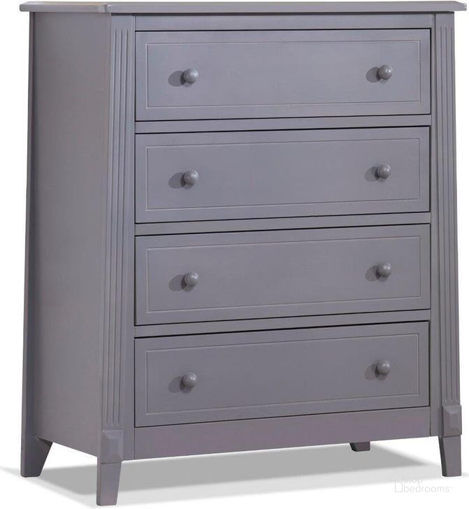 The appearance of Sorelle Berkley 4 Drawer Chest In Gray designed by Sorelle Furniture in the modern / contemporary interior design. This gray piece of furniture  was selected by 1StopBedrooms from Berkley Collection to add a touch of cosiness and style into your home. Sku: 4310-GR. Product Type: Chest. Image1