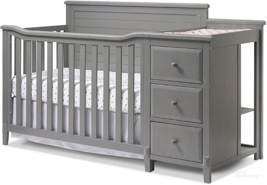 The appearance of Sorelle Berkley Crib And Changer Panel Crib In Weathered Gray designed by Sorelle Furniture in the transitional interior design. This weathered gray piece of furniture  was selected by 1StopBedrooms from Berkley Collection to add a touch of cosiness and style into your home. Sku: 1350-WG. Product Type: Crib. Image1