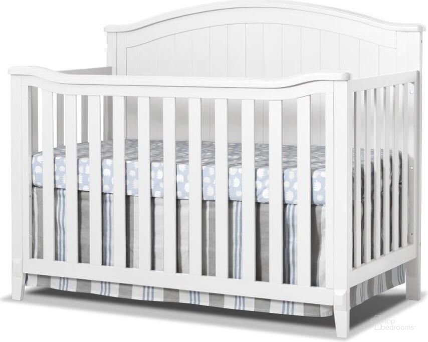 The appearance of Sorelle Fairview 4-In-1 Crib In White designed by Sorelle Furniture in the transitional interior design. This white piece of furniture  was selected by 1StopBedrooms from Fairview Collection to add a touch of cosiness and style into your home. Sku: 815-W. Product Type: Crib. Image1