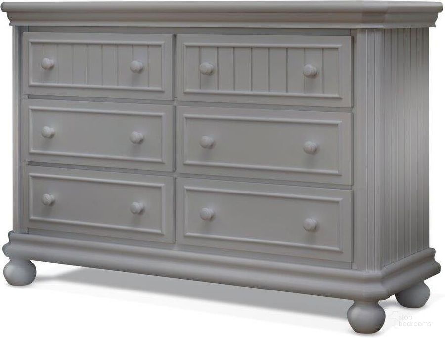 The appearance of Sorelle Finley Rta 6 Drawer Double Dresser In Weathered Gray designed by Sorelle Furniture in the country / farmhouse interior design. This weathered gray piece of furniture  was selected by 1StopBedrooms from Finley Collection to add a touch of cosiness and style into your home. Sku: 4515-WG. Product Type: Kids Dresser.