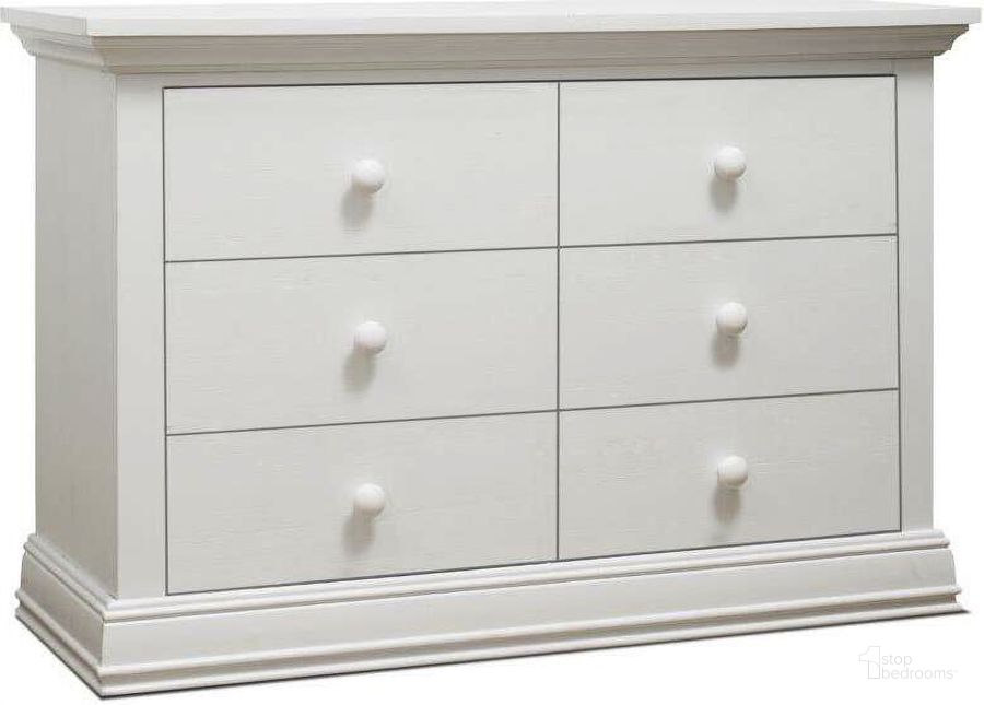 The appearance of Sorelle Modesto Double Dresser In White designed by Sorelle Furniture in the modern / contemporary interior design. This white piece of furniture  was selected by 1StopBedrooms from Modesto Collection to add a touch of cosiness and style into your home. Sku: 8660-W. Product Type: Kids Dresser. Image1