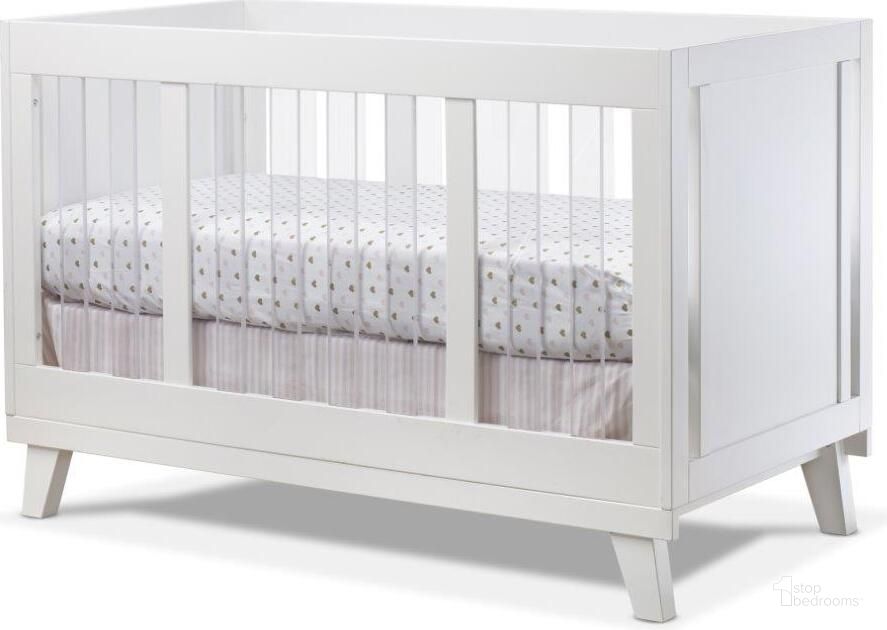 The appearance of Sorelle Uptown Acrylic Crib In White designed by Sorelle Furniture in the traditional interior design. This white piece of furniture  was selected by 1StopBedrooms from Uptown Collection to add a touch of cosiness and style into your home. Sku: 790-W. Product Type: Crib. Image1