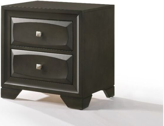 The appearance of Soteris Antique Gray Nightstand designed by ACME in the transitional interior design. This gray piece of furniture  was selected by 1StopBedrooms from Soteris Collection to add a touch of cosiness and style into your home. Sku: 26543. Material: Wood. Product Type: Nightstand. Image1