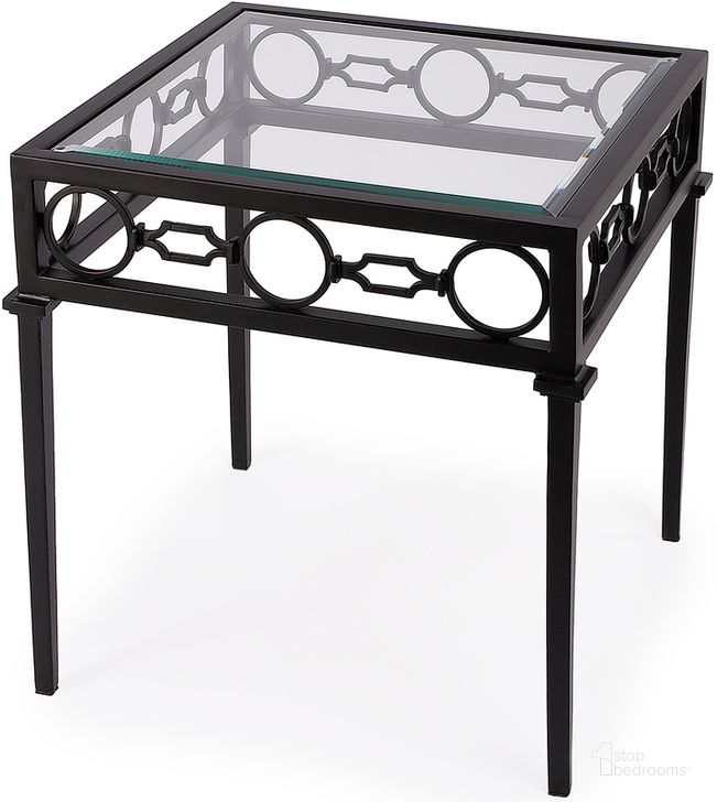 The appearance of Southport Iron Outdoor End Table In Black designed by Butler Specialty Company in the transitional interior design. This black piece of furniture  was selected by 1StopBedrooms from Southport Collection to add a touch of cosiness and style into your home. Sku: 5664437. Product Type: Outdoor Table. Material: Iron. Image1