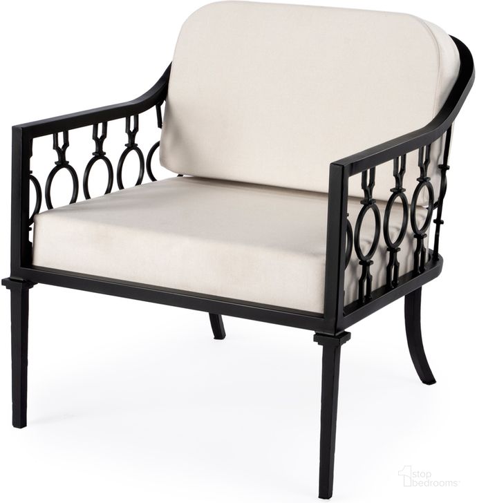 The appearance of Southport Iron Upholstered Outdoor Lounge Chair In Black designed by Butler Specialty Company in the transitional interior design. This black piece of furniture  was selected by 1StopBedrooms from Southport Collection to add a touch of cosiness and style into your home. Sku: 5659437. Material: Iron. Product Type: Outdoor Lounge Chair. Image1