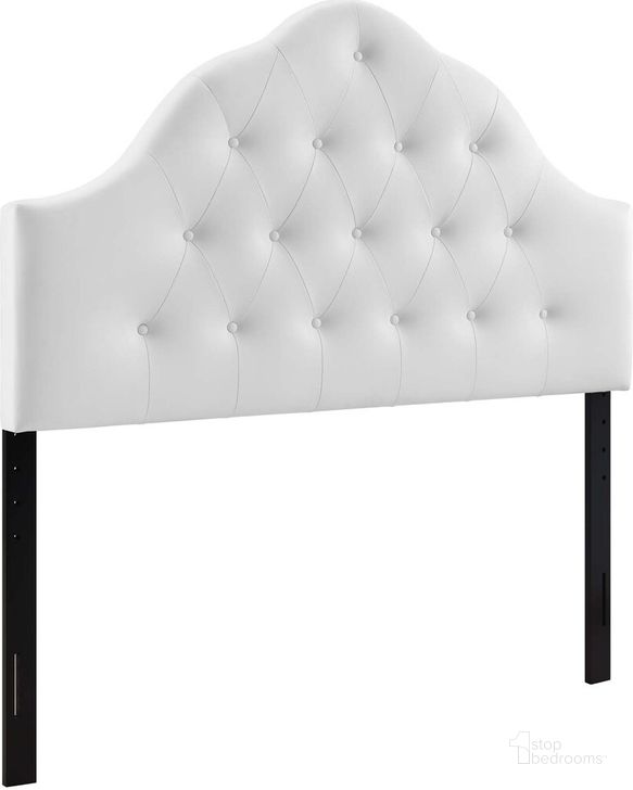 The appearance of Sovereign Queen Upholstered Vinyl Headboard In White designed by Modway in the modern / contemporary interior design. This white piece of furniture  was selected by 1StopBedrooms from Sovereign Collection to add a touch of cosiness and style into your home. Sku: MOD-5163-WHI. Product Type: Headboard. Bed Size: Queen. Material: MDF. Image1