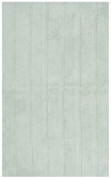 The appearance of Spa Stripe Tufted Bath Mat Set of 2 in Aqua PMB720A-2745-SET2 designed by Safavieh in the modern / contemporary interior design. This aqua piece of furniture  was selected by 1StopBedrooms from Spa Collection to add a touch of cosiness and style into your home. Sku: PMB720A-2745-SET2. Product Type: Rug. Material: Cotton. Image1