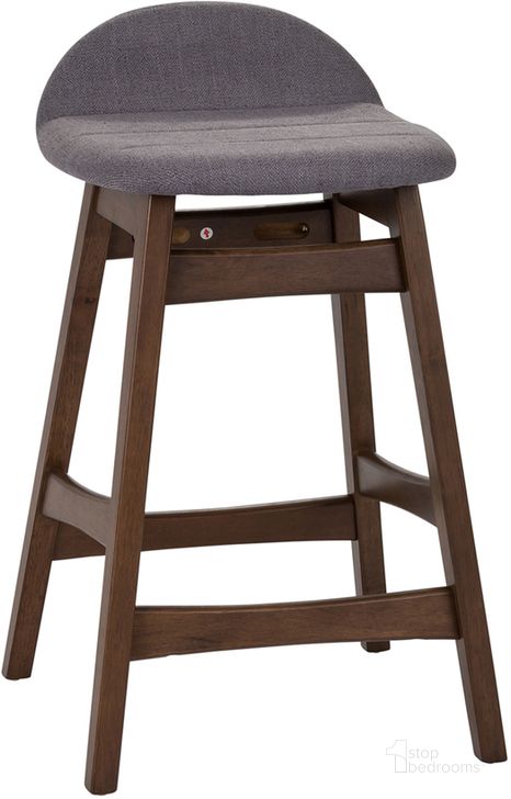 The appearance of Space Savers Grey Barstool set of 2 designed by Liberty in the transitional interior design. This gray piece of furniture  was selected by 1StopBedrooms from Space Savers Collection to add a touch of cosiness and style into your home. Sku: 198-B650124-GY. Material: Fabric. Product Type: Barstool. Image1