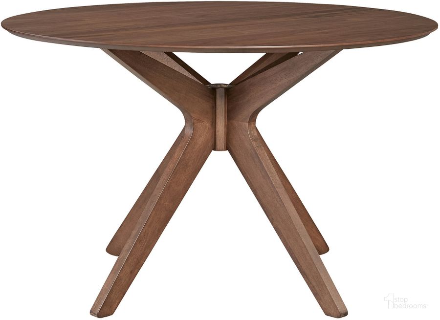 The appearance of Space Savers Satin Walnut Round Pedestal Dining Table designed by Liberty in the transitional interior design. This brown piece of furniture  was selected by 1StopBedrooms from Space Savers Collection to add a touch of cosiness and style into your home. Sku: 198-T4747. Table Top Shape: Round. Material: Wood. Product Type: Pedestal Table. Image1