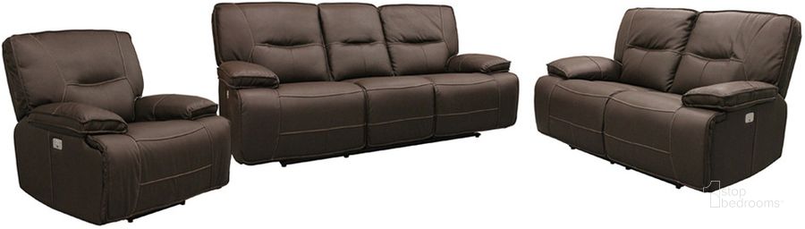 The appearance of Spartacus Power Reclining Sofa Loveseat and Recliner In Dark Brown designed by Parker House in the modern / contemporary interior design. This dark brown piece of furniture  was selected by 1StopBedrooms from Spartacus Collection to add a touch of cosiness and style into your home. Sku: MSPA#812PH-CHO;MSPA#822PH-CHO;MSPA#832PH-CHO. Material: Polyester. Product Type: Living Room Set. Image1