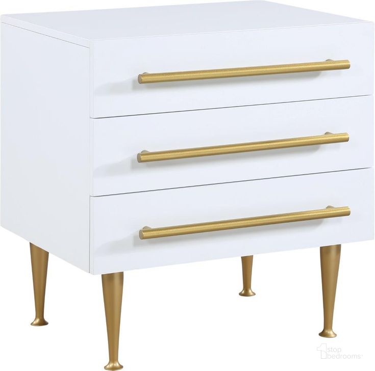 The appearance of Spedding White Nightstand designed by Furnique in the modern / contemporary interior design. This white piece of furniture  was selected by 1StopBedrooms from Spedding Collection to add a touch of cosiness and style into your home. Sku: 844White-NS. Material: Wood. Product Type: Nightstand. Image1