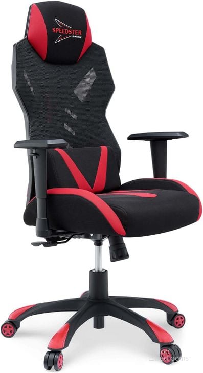 The appearance of Speedster Black and Red Mesh Gaming Computer Chair designed by Modway in the modern / contemporary interior design. This black and red piece of furniture  was selected by 1StopBedrooms from Speedster Collection to add a touch of cosiness and style into your home. Sku: EEI-3901-BLK-RED. Material: Fabric. Product Type: Office Chair. Image1