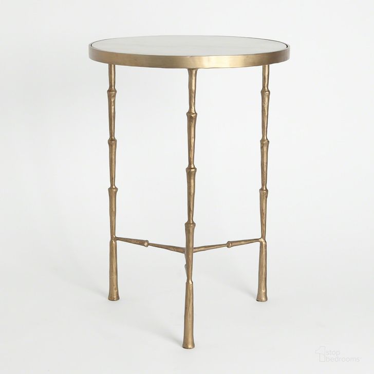 The appearance of Spike Accent Table In Antique Brass With White Marble designed by Global Views in the modern / contemporary interior design. This white piece of furniture  was selected by 1StopBedrooms from Spike Collection to add a touch of cosiness and style into your home. Sku: 7.90373. Product Type: Accent Table. Material: Iron. Image1