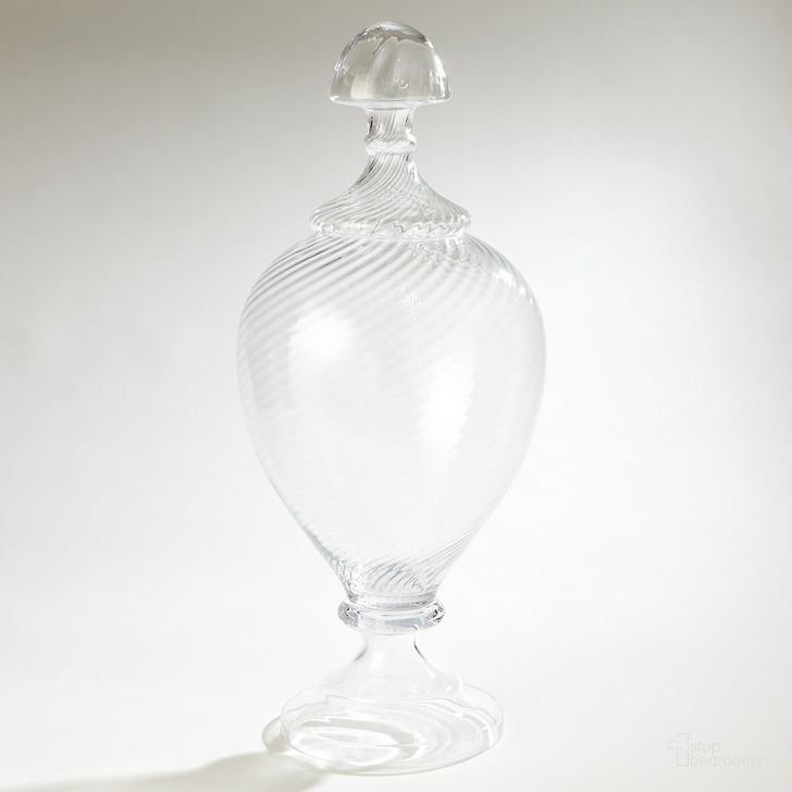 The appearance of Spiraled Glass Lidded Jar In Clear designed by Global Views in the modern / contemporary interior design. This clear piece of furniture  was selected by 1StopBedrooms from Spiraled Collection to add a touch of cosiness and style into your home. Sku: 6.60574. Material: Glass. Product Type: Jar. Image1
