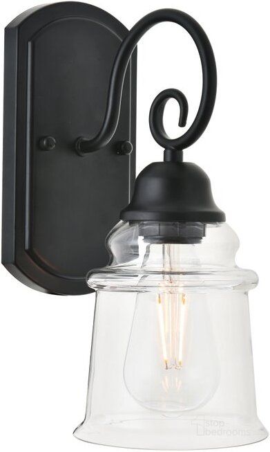 The appearance of Spire 1 Light Black Wall Sconce designed by Elegant Lighting in the transitional interior design. This black piece of furniture  was selected by 1StopBedrooms from Spire Collection to add a touch of cosiness and style into your home. Sku: LD4007W5BK. Product Type: Wall Sconce. Material: Iron. Image1