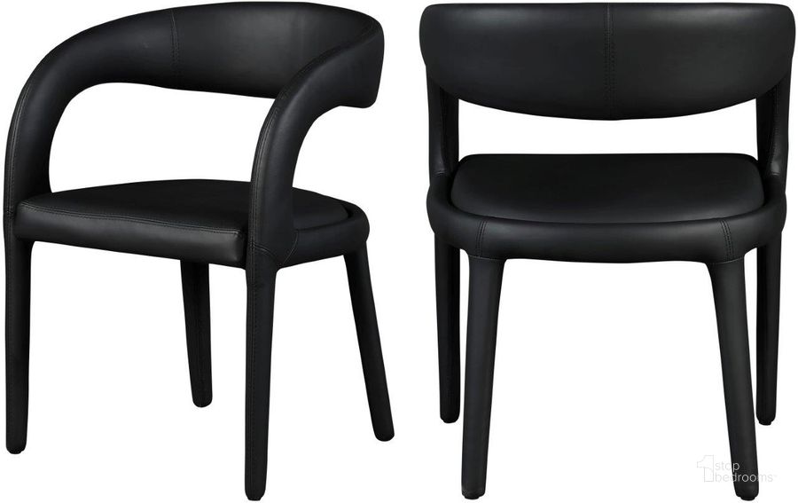 The appearance of Splendour Black Faux Leather Dining Chair designed by Furnique in the modern / contemporary interior design. This black faux leather piece of furniture  was selected by 1StopBedrooms from Splendour Collection to add a touch of cosiness and style into your home. Sku: 987Black-C. Material: Faux Leather. Product Type: Dining Chair. Image1