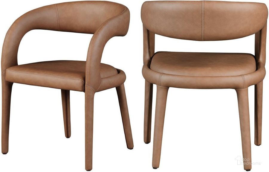 The appearance of Splendour Brown Faux Leather Dining Chair designed by Furnique in the modern / contemporary interior design. This brown faux leather piece of furniture  was selected by 1StopBedrooms from Splendour Collection to add a touch of cosiness and style into your home. Sku: 987Brown-C. Material: Faux Leather. Product Type: Dining Chair. Image1