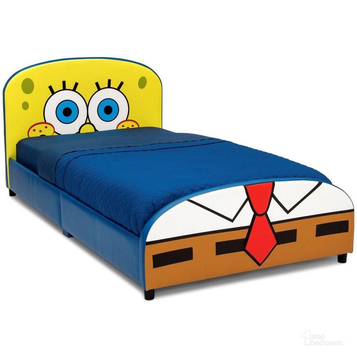 The appearance of Spongebob Squarepants Blue and Yellow Upholstered Twin Bed designed by Delta Children in the modern / contemporary interior design. This blue and yellow piece of furniture  was selected by 1StopBedrooms from  to add a touch of cosiness and style into your home. Sku: BB81447SB-1112. Material: Wood. Bed Size: Twin. Product Type: Kids Bed. Image1