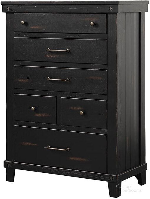 The appearance of Spruce Creek Black Chest designed by Bernards in the transitional interior design. This black piece of furniture  was selected by 1StopBedrooms from Spruce Collection to add a touch of cosiness and style into your home. Sku: 1708-150. Product Type: Chest. Material: Pine. Image1