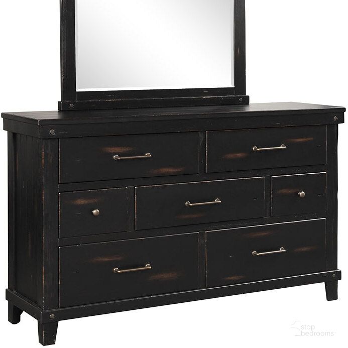 The appearance of Spruce Creek Black Dresser designed by Bernards in the transitional interior design. This black piece of furniture  was selected by 1StopBedrooms from Spruce Collection to add a touch of cosiness and style into your home. Sku: 1708-130. Product Type: Dresser. Material: Pine. Image1