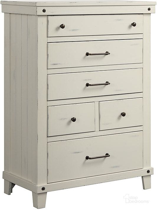 The appearance of Spruce Creek White Chest designed by Bernards in the transitional interior design. This white piece of furniture  was selected by 1StopBedrooms from Spruce Collection to add a touch of cosiness and style into your home. Sku: 1709-150. Product Type: Chest. Material: Pine. Image1