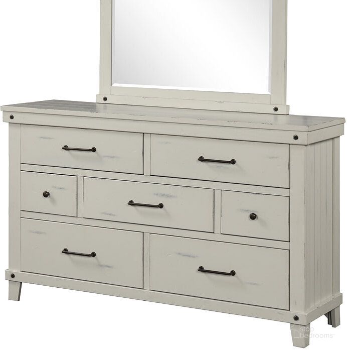 The appearance of Spruce Creek White Dresser designed by Bernards in the transitional interior design. This white piece of furniture  was selected by 1StopBedrooms from Spruce Collection to add a touch of cosiness and style into your home. Sku: 1709-130. Product Type: Dresser. Material: Pine. Image1