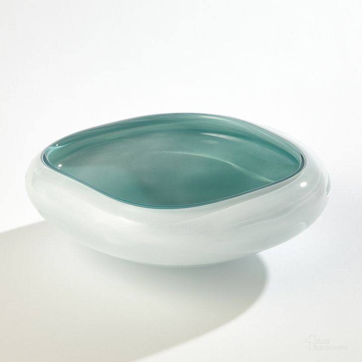 The appearance of Square Cased Glass Large Bowl In Azure designed by Global Views in the modern / contemporary interior design. This blue piece of furniture  was selected by 1StopBedrooms from Square Collection to add a touch of cosiness and style into your home. Sku: 6.60549. Material: Glass. Product Type: Bowl. Image1