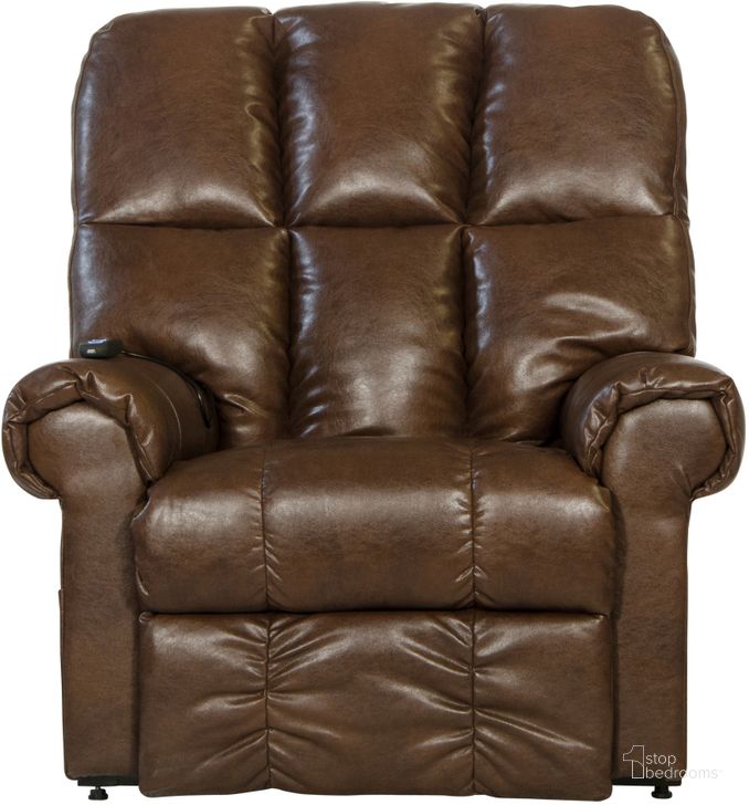 The appearance of Stallworth Power Lift Recliner In Chestnut designed by Catnapper in the traditional interior design. This chestnut piece of furniture  was selected by 1StopBedrooms from Stallworth Collection to add a touch of cosiness and style into your home. Sku: 48981223930239. Product Type: Recliner. Material: PU. Image1
