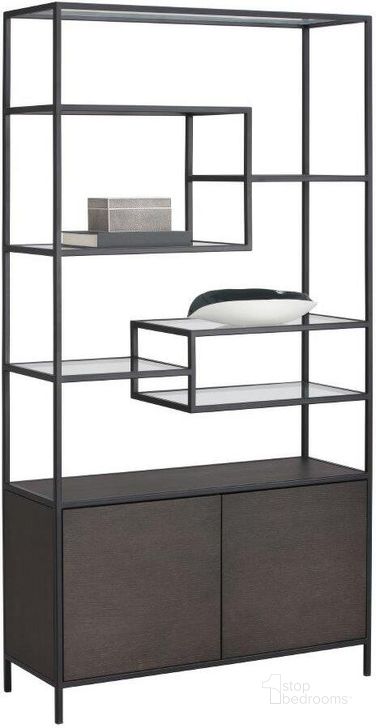 The appearance of Stamos Bookcase - Black - Charcoal Grey designed by Sunpan in the modern / contemporary interior design. This grey piece of furniture  was selected by 1StopBedrooms from Artezia Collection to add a touch of cosiness and style into your home. Sku: 104636. Material: Wood. Product Type: Bookcase. Image1