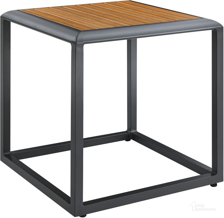 The appearance of Stance Outdoor Patio Aluminum Side Table In Grey And Natural designed by Modway in the modern / contemporary interior design. This grey and natural piece of furniture  was selected by 1StopBedrooms from Stance Collection to add a touch of cosiness and style into your home. Sku: EEI-3022-GRY-NAT. Material: Aluminum. Product Type: Side Table. Image1