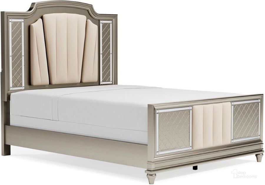 The appearance of Standen Platinum Queen Panel Bed designed by FineForm in the transitional interior design. This platinum piece of furniture  was selected by 1StopBedrooms from Standen Collection to add a touch of cosiness and style into your home. Sku: B744-57;B744-54;B744-96. Bed Type: Panel Bed. Material: Fabric. Product Type: Panel Bed. Bed Size: Queen. Image1