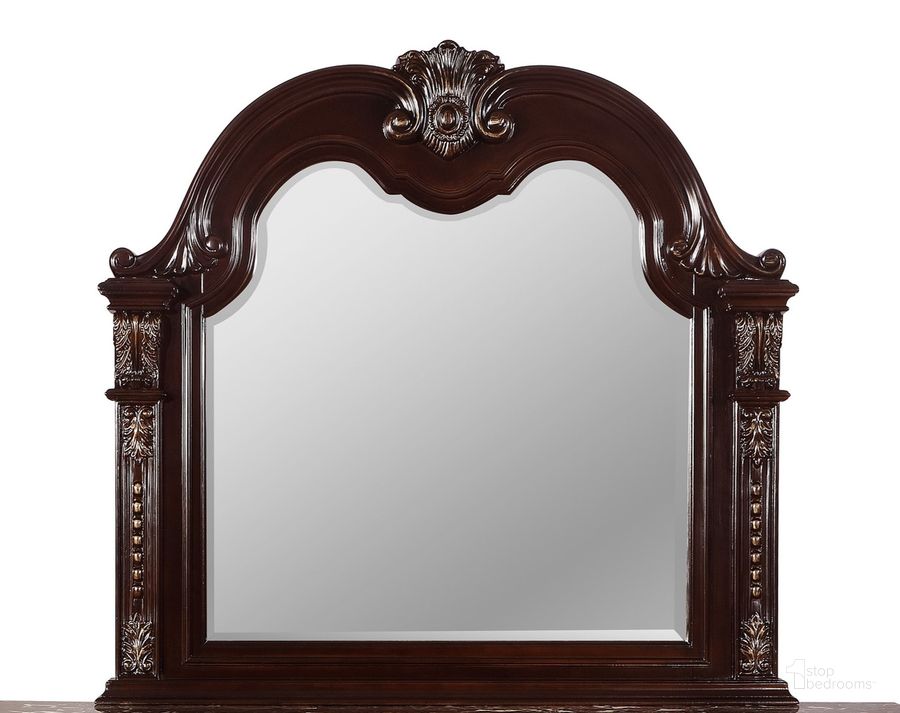 The appearance of Stanley Mirror designed by Crown Mark in the modern / contemporary interior design. This warm cherry piece of furniture  was selected by 1StopBedrooms from Stanley Collection to add a touch of cosiness and style into your home. Sku: B1600-11. Material: Wood. Product Type: Dresser Mirror. Image1