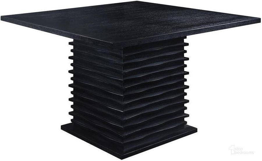 The appearance of Stanton Counter Height Table designed by Coaster in the modern / contemporary interior design. This black piece of furniture  was selected by 1StopBedrooms from Stanton Collection to add a touch of cosiness and style into your home. Sku: 102068. Table Top Shape: Square. Material: Wood. Product Type: Counter Height Table. Image1