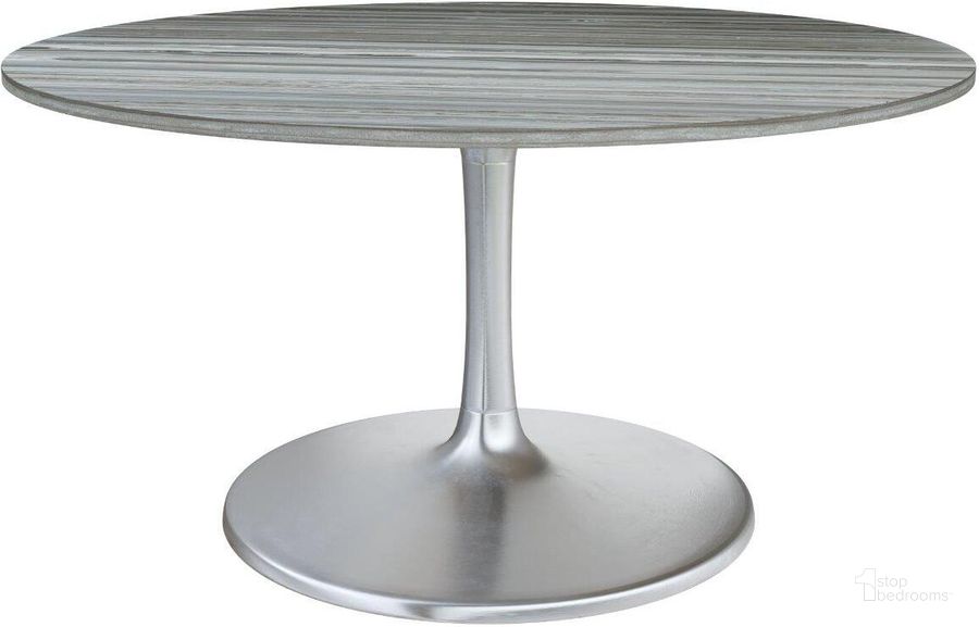 The appearance of Star City 60 Inch Dining Table In Gray designed by Zuo Modern in the modern / contemporary interior design. This silver piece of furniture  was selected by 1StopBedrooms from Star City Collection to add a touch of cosiness and style into your home. Sku: 109452. Table Base Style: Pedestal. Table Top Shape: Round. Material: Marble. Product Type: Dining Table. Size: 60". Image1