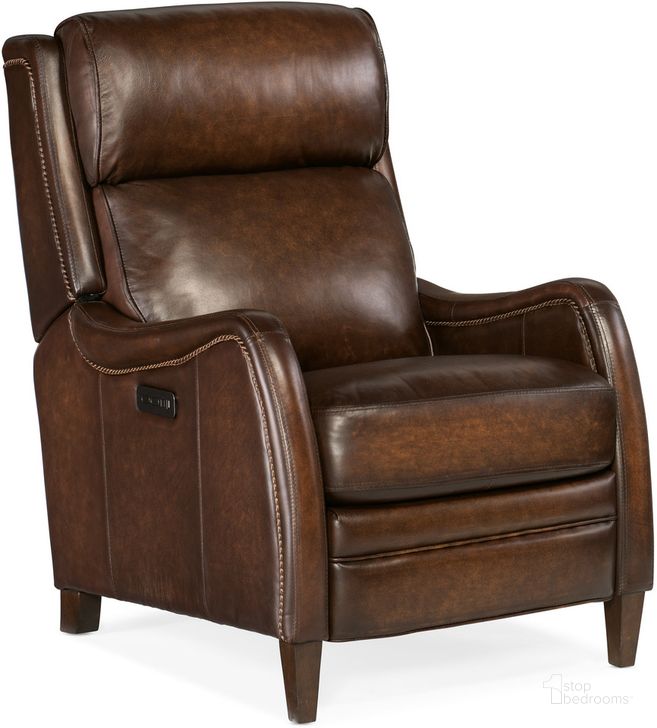 The appearance of Stark Power Recliner w/ Power Headrest designed by Hooker in the transitional interior design. This dark wood piece of furniture  was selected by 1StopBedrooms from RC Collection to add a touch of cosiness and style into your home. Sku: RC234-PH-087. Material: Leather. Product Type: Recliner. Image1