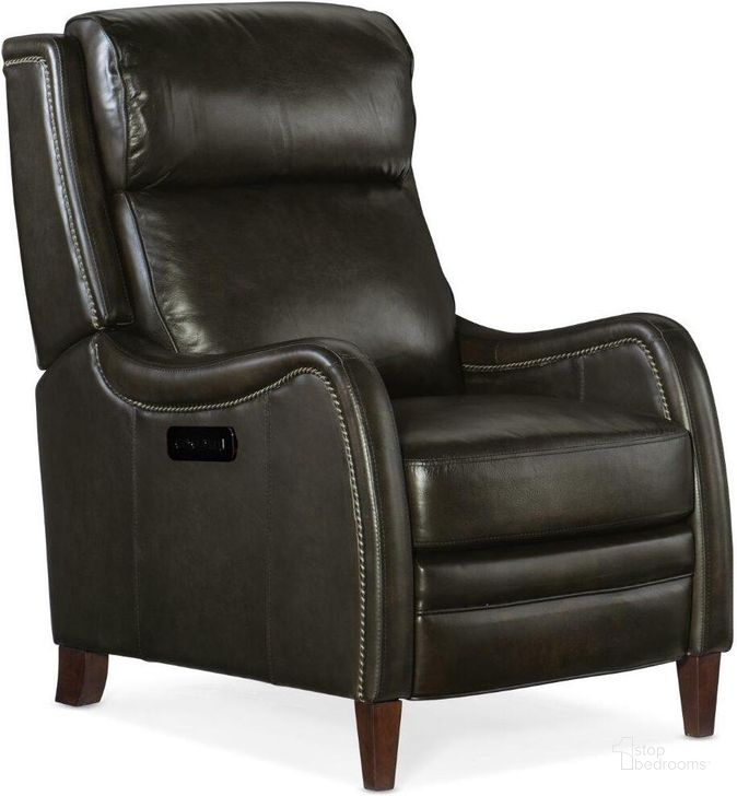 The appearance of Stark Power Recliner w/ Power Headrest designed by Hooker in the transitional interior design. This black piece of furniture  was selected by 1StopBedrooms from RC Collection to add a touch of cosiness and style into your home. Sku: RC234-PH-089. Material: Leather. Product Type: Recliner. Image1
