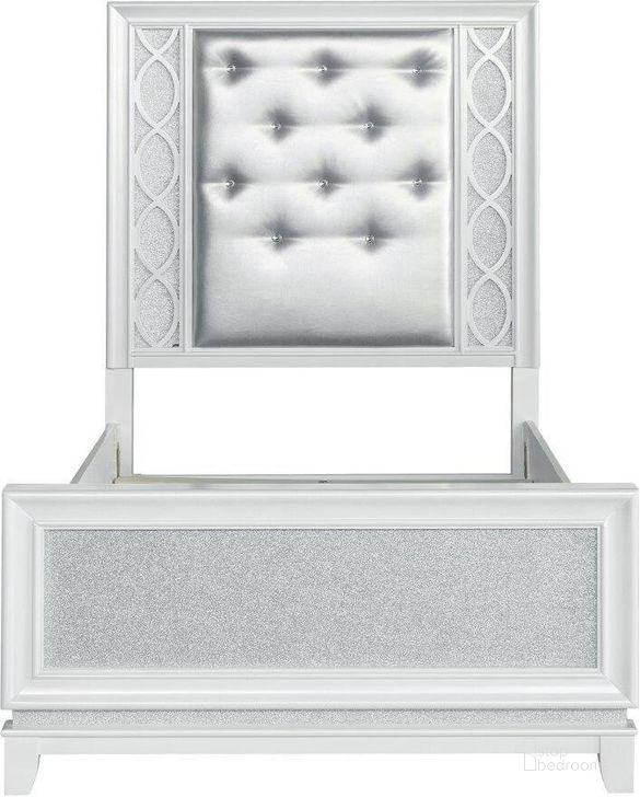 The appearance of Starlight Twin Upholstered Panel Youth Bed With Led Lights designed by Pulaski in the transitional interior design. This white piece of furniture  was selected by 1StopBedrooms from Starlight Collection to add a touch of cosiness and style into your home. Sku: S808-230;S808-231;S808-401. Bed Type: Panel Bed. Product Type: Panel Bed. Bed Size: Twin. Material: Poplar. Image1
