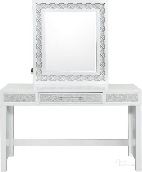 The appearance of Starlight Vanity Desk designed by Pulaski in the transitional interior design. This white piece of furniture  was selected by 1StopBedrooms from Starlight Collection to add a touch of cosiness and style into your home. Sku: S808-012. Product Type: Vanity Desk. Material: Poplar. Image1