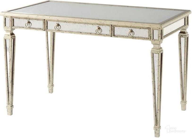 The appearance of Starlight Writing Table designed by Theodore Alexander in the traditional interior design. This  piece of furniture  was selected by 1StopBedrooms from Eglomise Collection to add a touch of cosiness and style into your home. Sku: 7150-001. Product Type: Writing Desk. Material: Brass.
