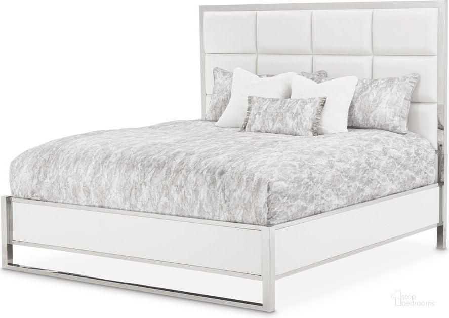The appearance of State St California King Short Panel Bed In Satin White designed by AICO in the modern / contemporary interior design. This satin white piece of furniture  was selected by 1StopBedrooms from State St Collection to add a touch of cosiness and style into your home. Sku: N9016114L-116;N9016134-116. Bed Type: Panel Bed. Material: Wood. Product Type: Panel Bed. Bed Size: California King. Image1