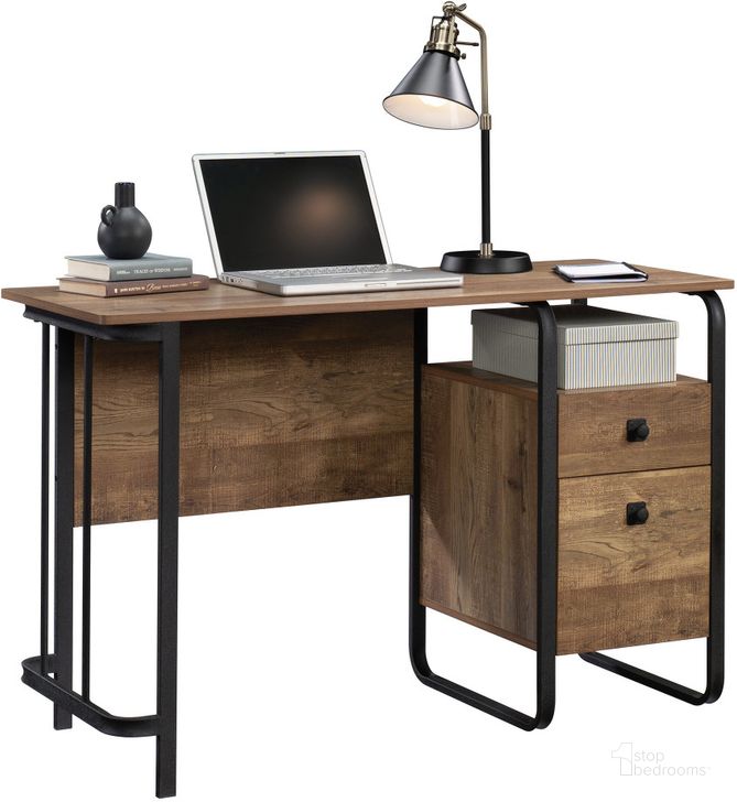 The appearance of Station House Desk In Etched Oak designed by Sauder in the country / farmhouse interior design. This etched oak piece of furniture  was selected by 1StopBedrooms from Station House Collection to add a touch of cosiness and style into your home. Sku: 431615. Product Type: Desk. Material: Engineered Wood. Image1