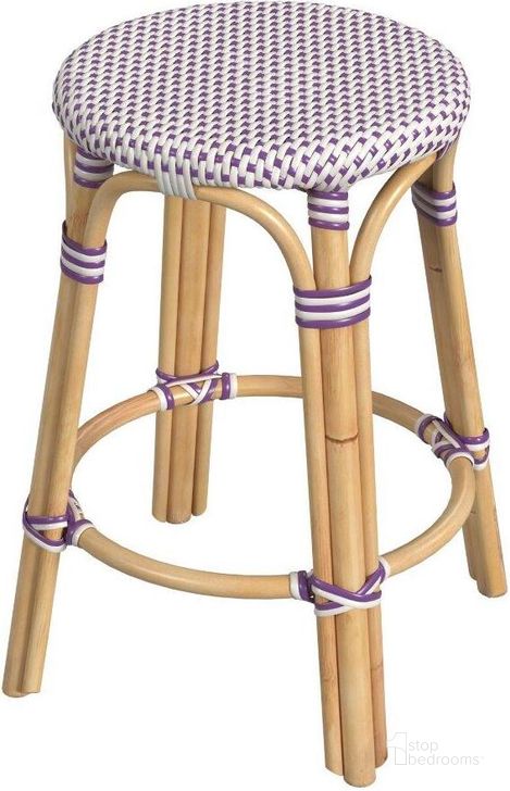 The appearance of Statsville Purple Barstool 0qc24480657 designed by Off 5th Home in the transitional interior design. This purple piece of furniture  was selected by 1StopBedrooms from Statsville Collection to add a touch of cosiness and style into your home. Sku: 9371429. Material: Rattan. Product Type: Barstool. Image1