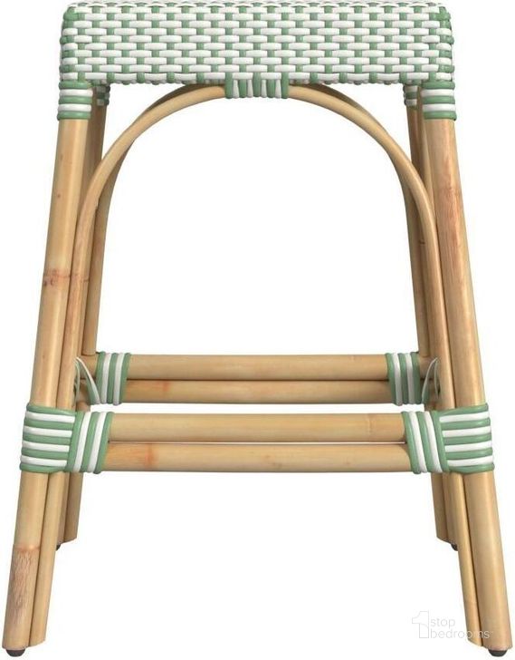 The appearance of Statsville White and Green Barstool 0qc24480610 designed by Off 5th Home in the transitional interior design. This white and green piece of furniture  was selected by 1StopBedrooms from Statsville Collection to add a touch of cosiness and style into your home. Sku: 5513426. Material: Rattan. Product Type: Barstool. Image1