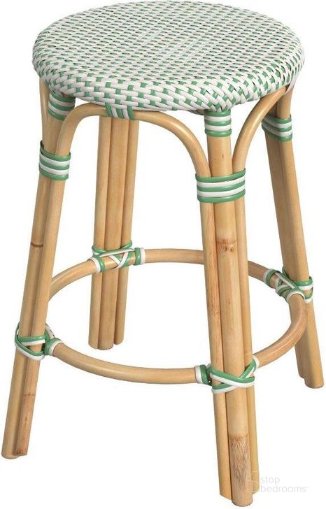 The appearance of Statsville White and Green Barstool 0qc24480655 designed by Off 5th Home in the transitional interior design. This white and green piece of furniture  was selected by 1StopBedrooms from Statsville Collection to add a touch of cosiness and style into your home. Sku: 9371426. Material: Rattan. Product Type: Barstool. Image1