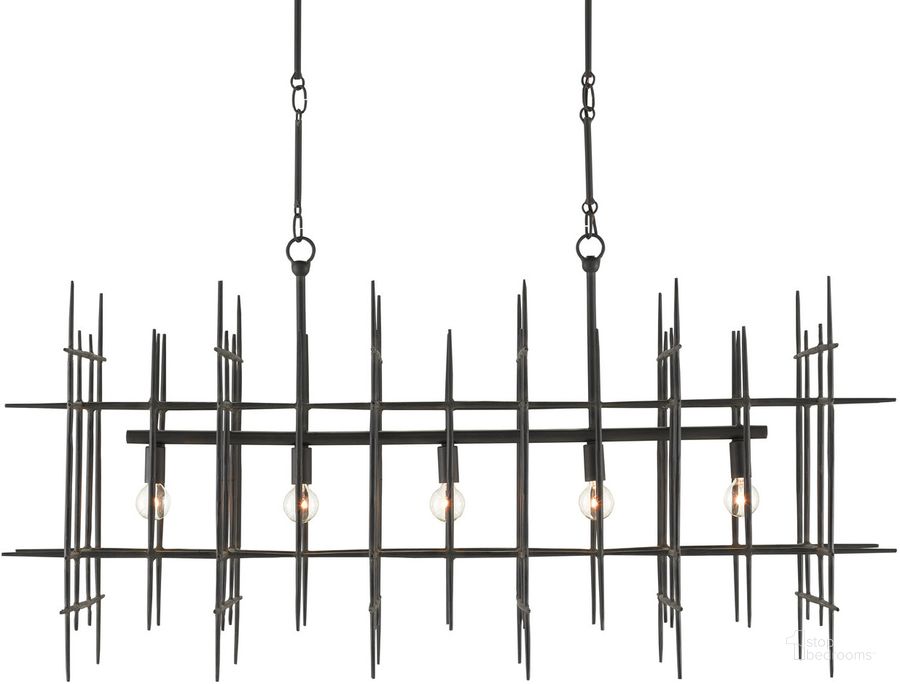 The appearance of Steelhouse Black Rectangular Chandelier designed by Currey & Company in the modern / contemporary interior design. This black piece of furniture  was selected by 1StopBedrooms from  to add a touch of cosiness and style into your home. Sku: 9000-0809. Product Type: Chandelier. Material: Iron. Image1