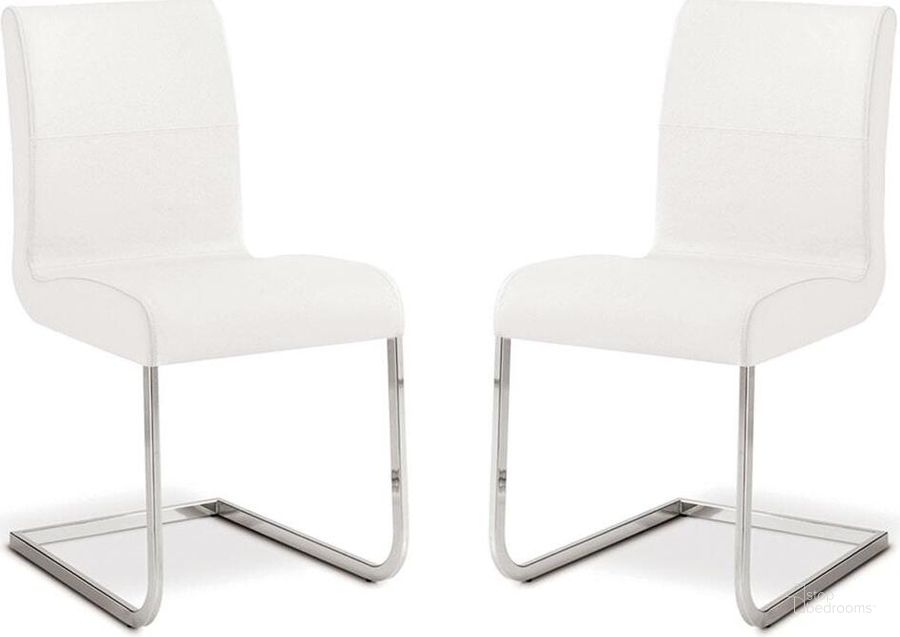 The appearance of Stella White Dining Chair Set Of 2 designed by Casabianca Home in the modern / contemporary interior design. This white piece of furniture  was selected by 1StopBedrooms from Stella Collection to add a touch of cosiness and style into your home. Sku: TC-2005-WH. Material: Metal. Product Type: Dining Chair. Image1