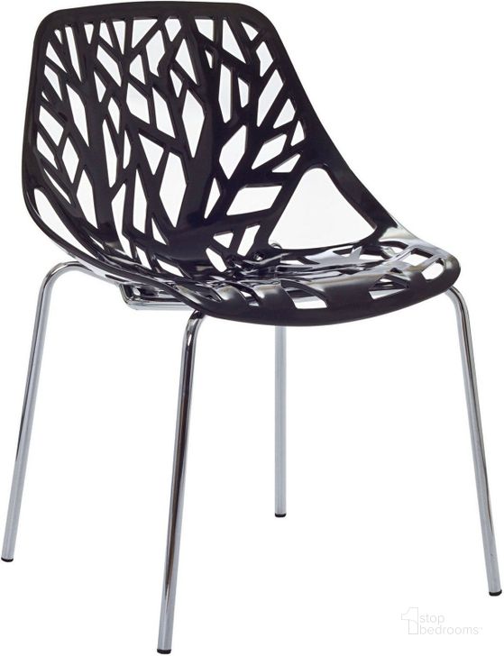 The appearance of Stencil Black Dining Side Chair designed by Modway in the modern / contemporary interior design. This black piece of furniture  was selected by 1StopBedrooms from Stencil Collection to add a touch of cosiness and style into your home. Sku: EEI-651-BLK. Product Type: Side Chair. Material: Chrome. Image1