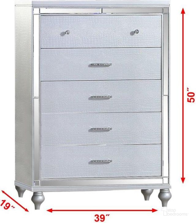 The appearance of Sterling Mirror Framed Chest In White designed by Galaxy Home Furnishings in the modern / contemporary interior design. This white piece of furniture  was selected by 1StopBedrooms from Sterling Collection to add a touch of cosiness and style into your home. Sku: 808857981936. Material: Wood. Product Type: Chest. Image1