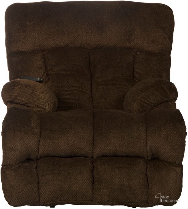 The appearance of Sterling Power Lay Flat Recliner with Power Adjustable Headrest In Chocolate designed by Catnapper in the traditional interior design. This chocolate piece of furniture  was selected by 1StopBedrooms from Sterling Collection to add a touch of cosiness and style into your home. Sku: 7647887180439. Material: Fabric. Product Type: Recliner. Image1